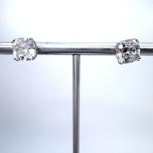 VTG Sterling Silver 925 Cubic Zirconia Prong Set Stud Earrings One Size